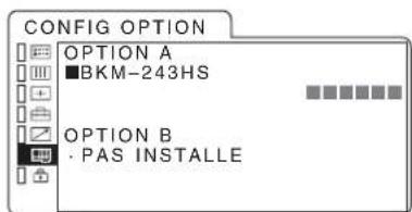 CONFIG OPTION OPTION A ■BKM-243HS OPTION B · PAS INSTALLE