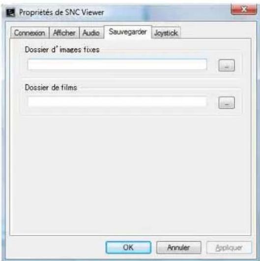 SONY SNC-EP521 - Onglet Sauvegarder - 1