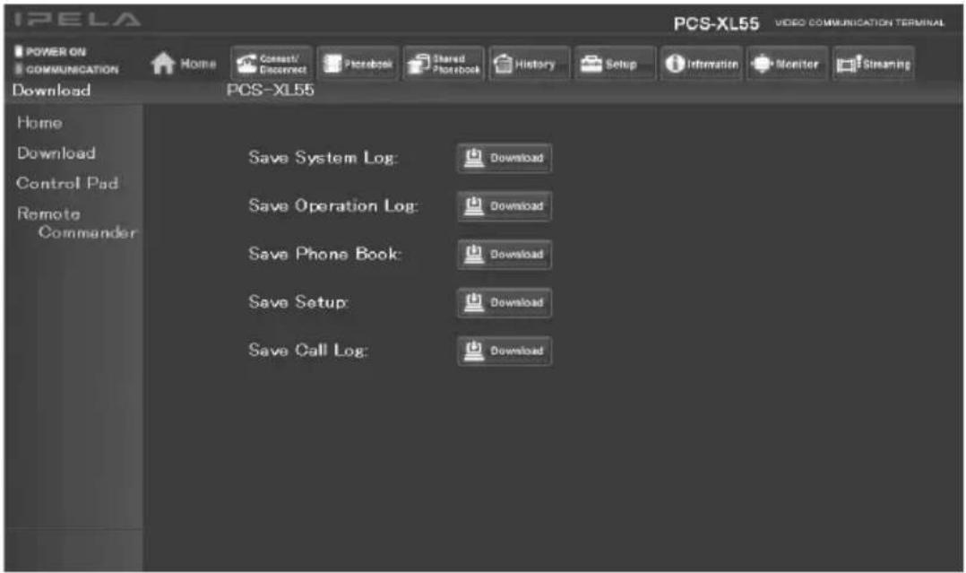 SONY PCS-XL55 - Comment utiliser le menu [Download] - 1