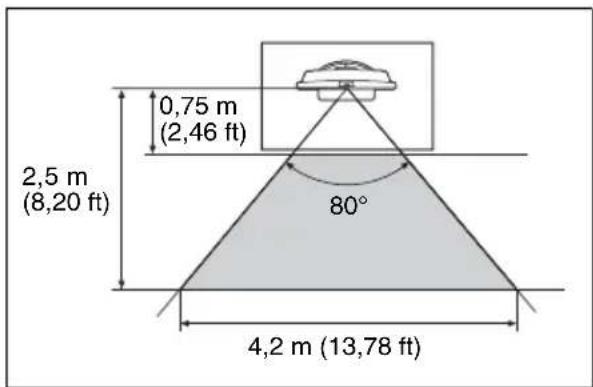 0,75 m (2,46 ft) 2,5 m (8,20 ft) 80° 4,2 m (13,78 ft)
