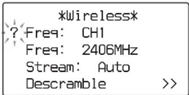 SONY WLL-RX55 - Faites pivoter la molette MENU pour amener le curseur (→) en regard de l'option à paramétrer et appuyez sur la molette MENU. - 1