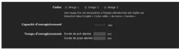 SONY SNT-EX104 - Paramétrage du tampon d'alarme — Menu Tampon d'alarme - 1