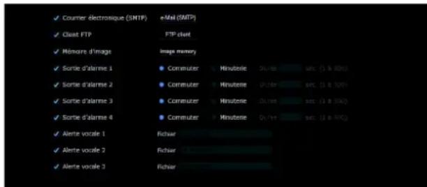 SONY SNT-EX104 - Paramétrage des opérations par le visualiséur — Menu Déclencheur - 1