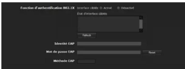 SONY SNT-EX104 - Onglet Éléments commun — Paramétrage de base de la fonction d'authentication 802.1X - 1