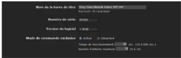 SONY SNT-EX104 - Onglet Système - 1