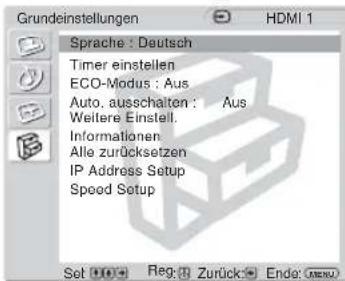 SONY FWD-32LX2F - Menü Auswählbare/einstellbare Optionen - 2