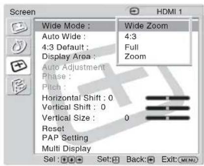 SONY FWD-32LX2F - Screen 设定 - 1