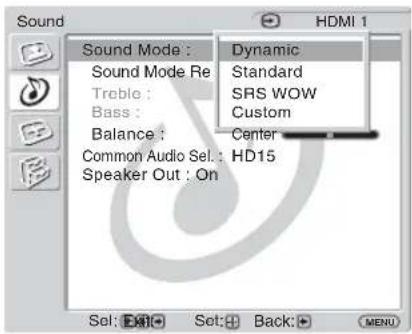 SONY FWD-32LX2F - Sound 设定 - 1