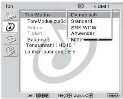 SONY FWD-32LX2F - Toneinstellungen - 1