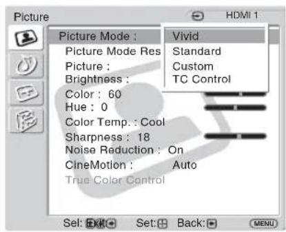 SONY FWD-32LX2F - Picture Settings - 1