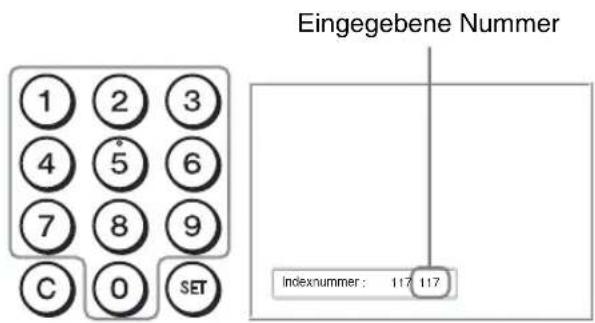 SONY FWD-32LX2F - Geben Sie mit den Tasten 0 - 9 auf der Fernbedienung die „Indexnummer“ des Monitors ein, den Sie steuern wollen. - 1