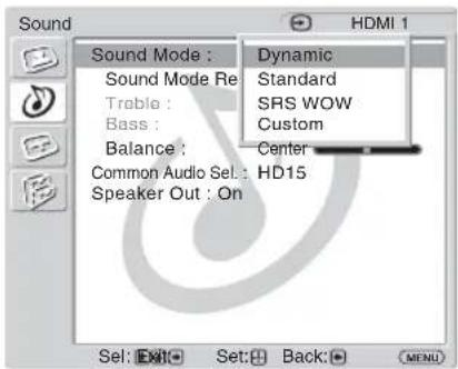 SONY FWD-32LX2F - Sound Settings - 1