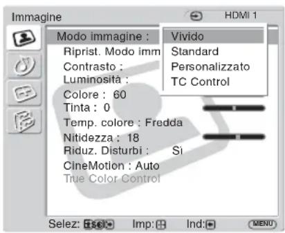 SONY FWD-32LX2F - Impostazioni del menu Immagine - 1