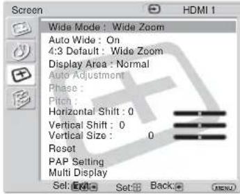 SONY FWD-32LX2F - Settings Allows you to set/change - 1