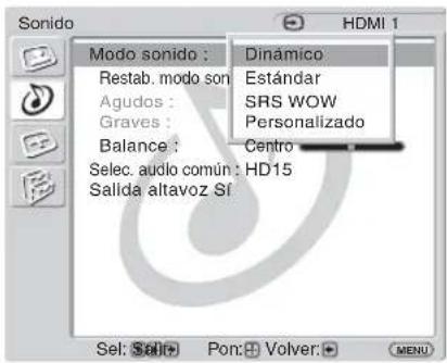 SONY FWD-32LX2F - Ajustes de Sonido - 1