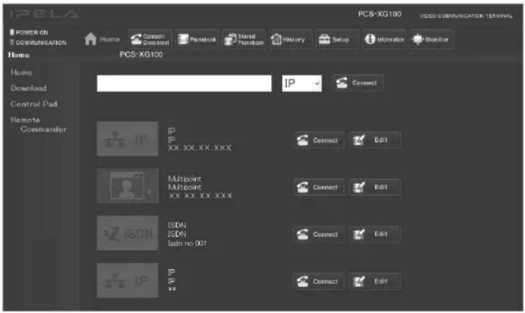 SONY PCS-XG77 - Comment utiliser le menu [Home] - 1