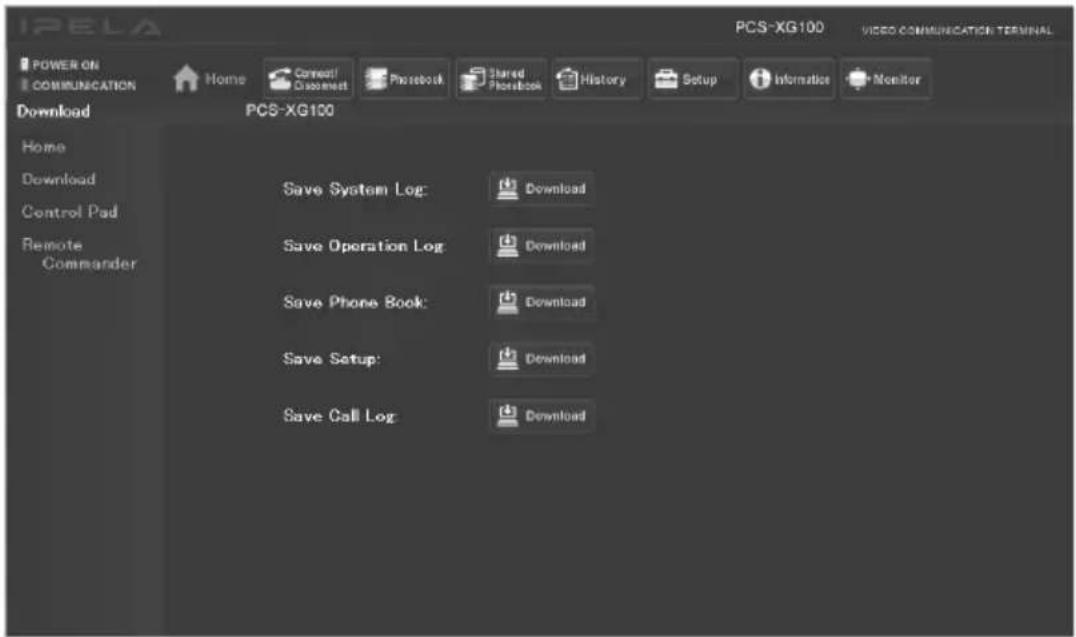 SONY PCS-XG77 - Comment utiliser le menu [Download] - 1