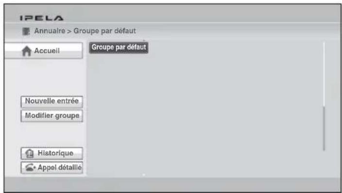 IPELA Annuaire > Groupe par défaut Accueil Groupe par défaut Nouvelle entrée Modifier groupe Historique Appel détaillé