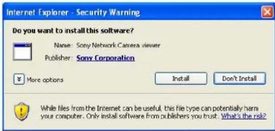 SONY SNC-RX530P - Installation d'ActiveX Control - 3