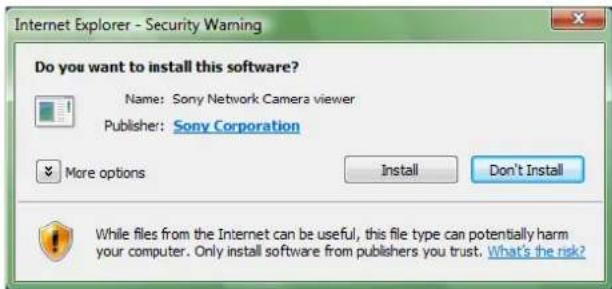 SONY SNC-RX530P - Installation d'ActiveX Control - 3