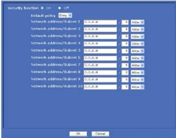 SONY SNC-RX530P - - Menu Security - 1