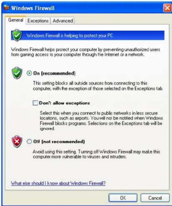 SONY SNC-RX530P - Configuration de Windows Firewall - 1