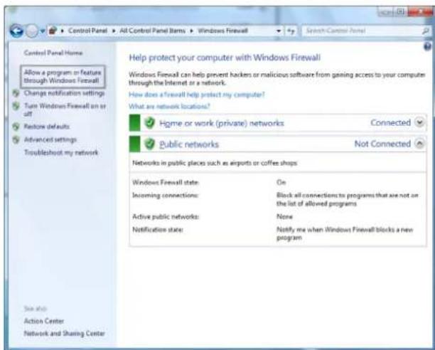 SONY SNC-RX550P - Pour activer Windows Firewall - 1
