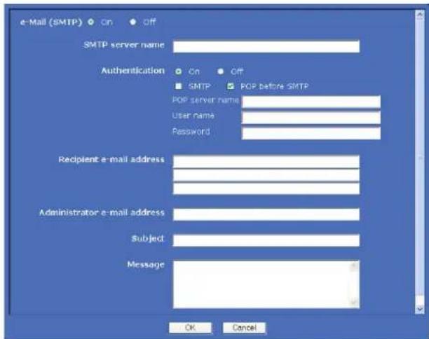 SONY SNC-RX550P - Onglet Common — Paramétrage de la fonction e-Mail (SMTP) - 1