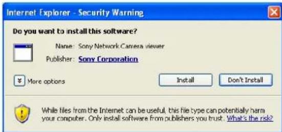 SONY SNC-RX550P - Installation d'ActiveX Control - 3