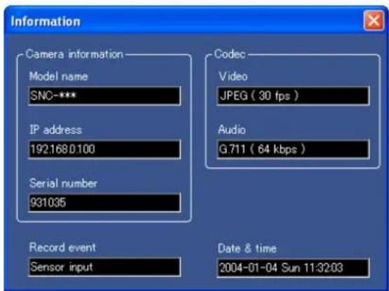 SONY SNC-RX550P - Utilisation de SNC video player - 1