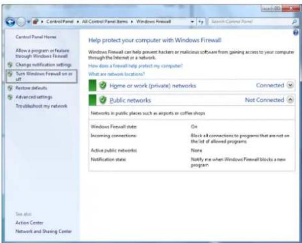 SONY SNC-RX550P - Pour désactiver Windows Firewall - 1