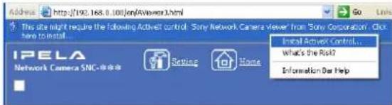 SONY SNC-RX550P - Installation d'ActiveX Control - 2