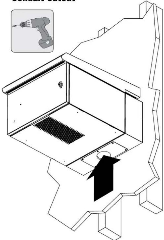 Tripp Lite SRN3RG9US - Use a Drill and Punch (Such as a Greenlee) to Create a Bottom Conduit Cutout - 1