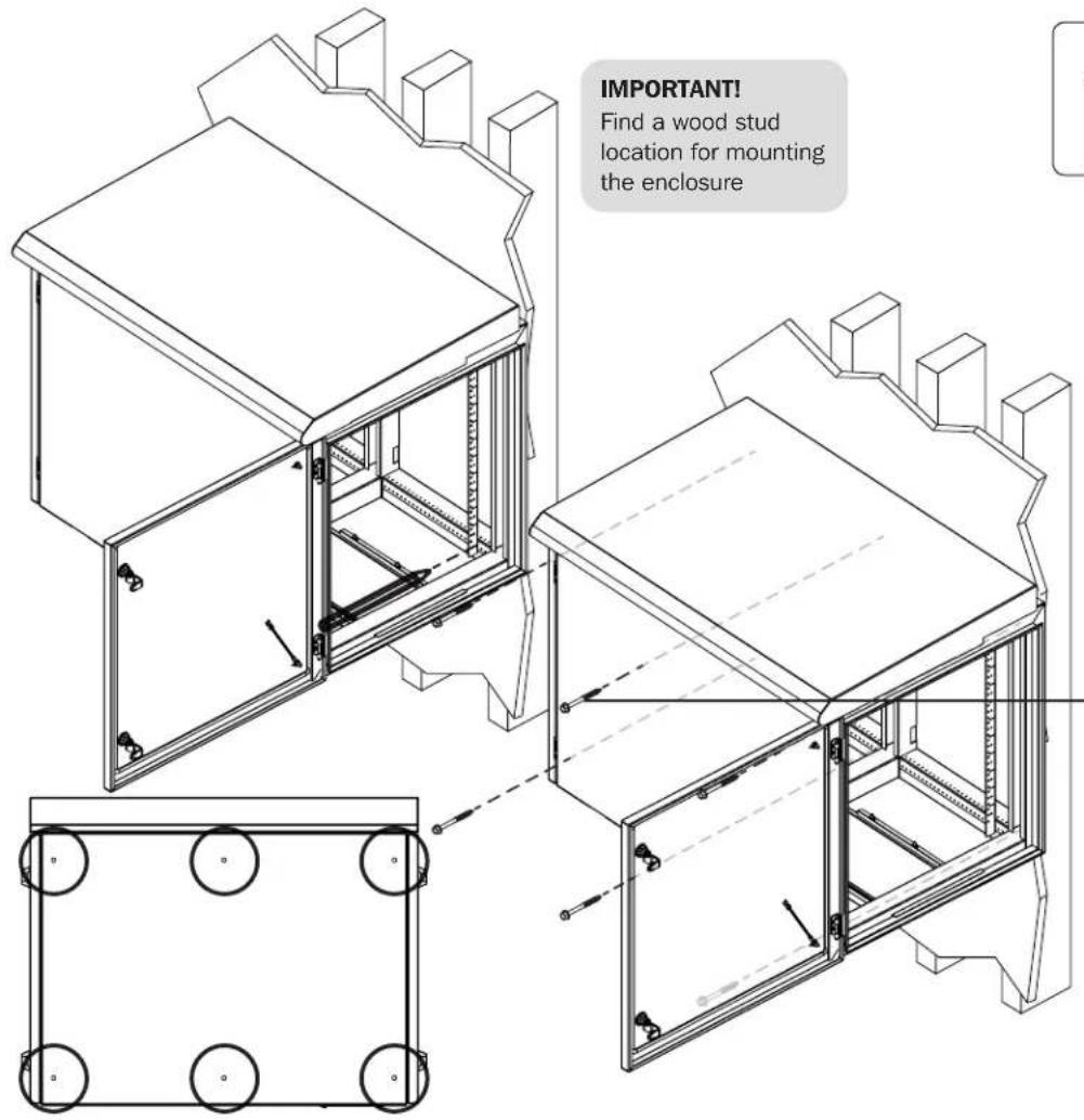 Tripp Lite SRN3RG12UHD - Mount the enclosure to wall studs - 7