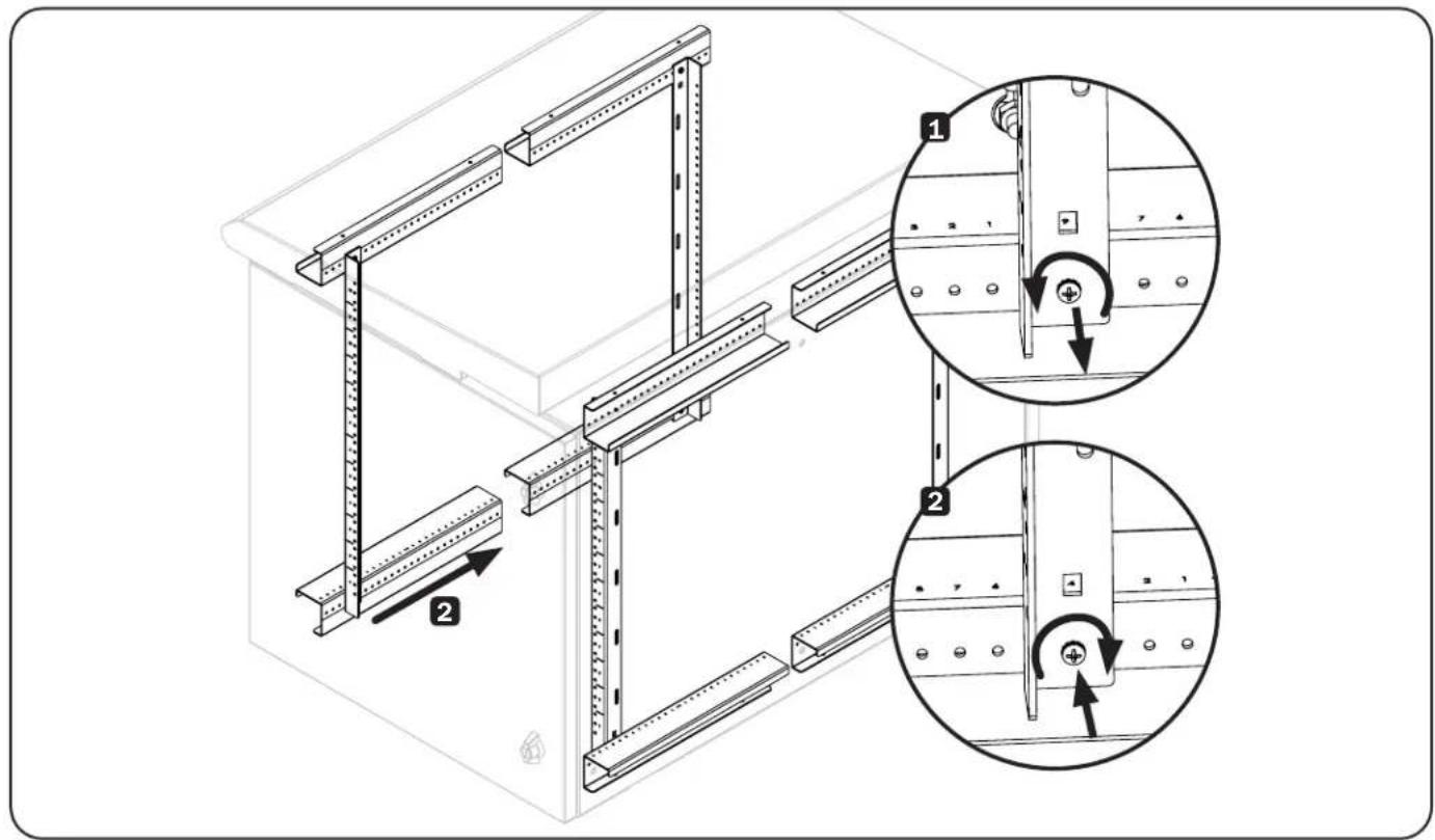 Tripp Lite SRN3RG18UHD - Réglage de la profondeur de montage des rails - 1
