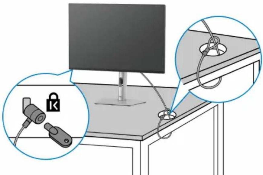 DELL P2425E - Sécuriser votre moniteur avec un verrou Kensington (en option) - 1