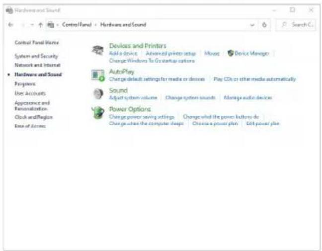 DELL P2425E - Sélectionnez Matériel et audio, puis Options d'alimentation. - 1