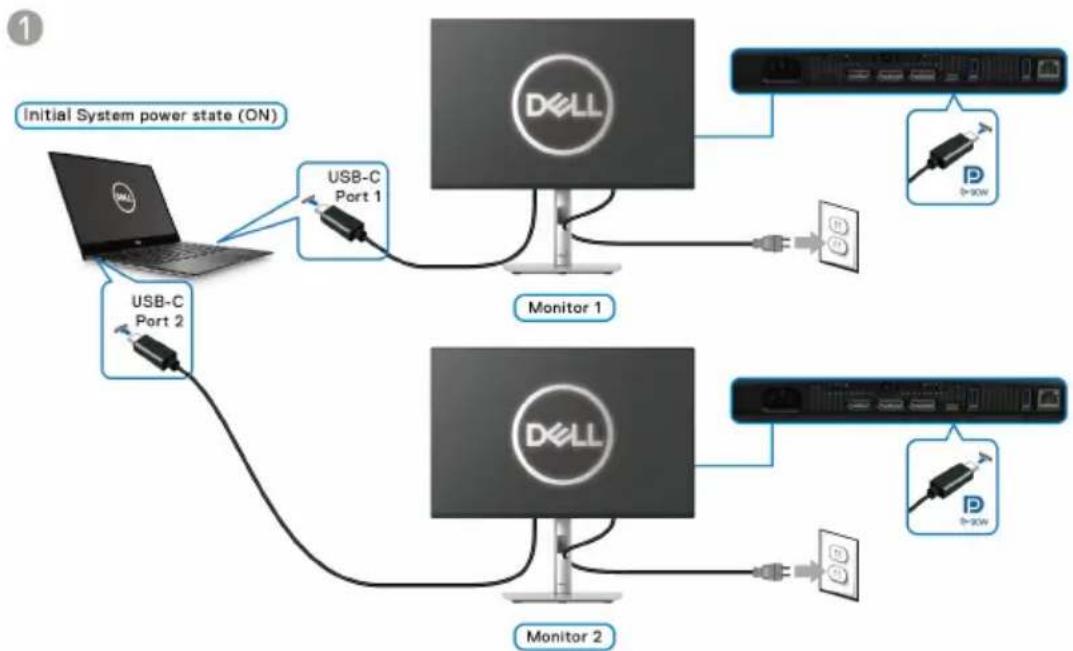 DELL P2425E - Connexion du moniteur pour USB-C - 2