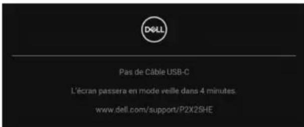 DELL P2425E - REMARQUE : Le message peut être légèrement différent en fonction du signal d'entrée connecté. - 1