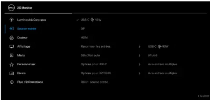 DELL P2425E - Accès au système des menus - 7
