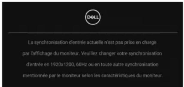 DELL P2425H - Messages d'avertissement OSD - 2