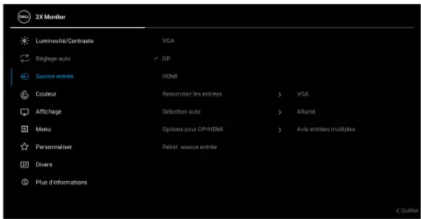 DELL P2425H - Accès au système des menus - 7