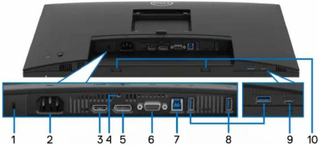 DELL P2425H - Vue arrière et de dessous - 1