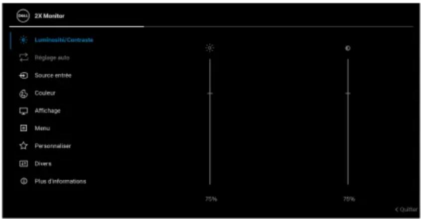 DELL P2425H - Accès au système des menus - 2