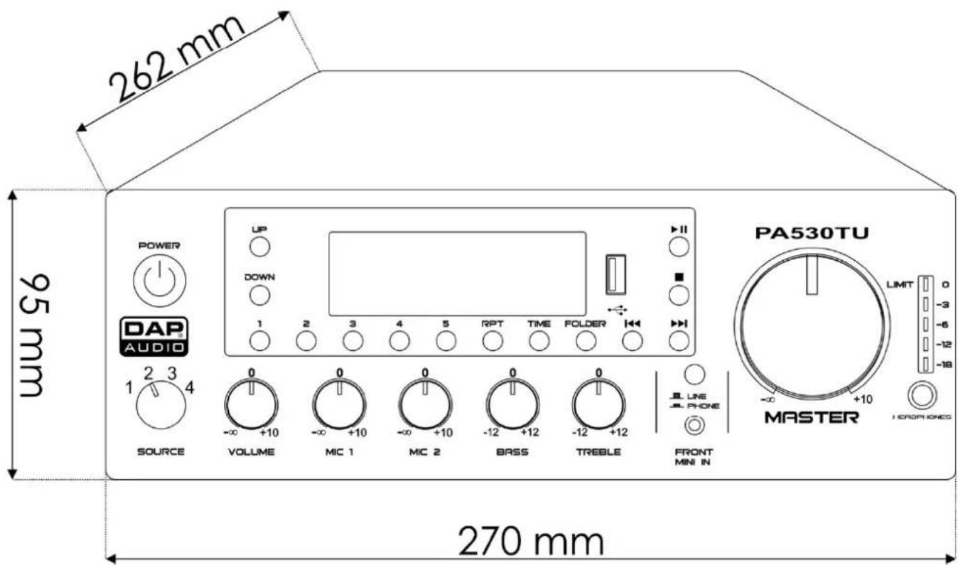 DAP-Audio PA-530TU - Dimensions - 1