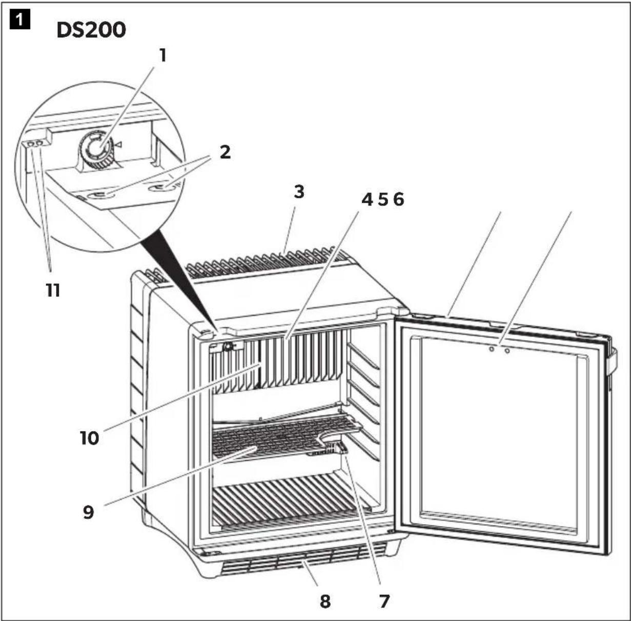 DOMETIC DS 400BL - Mini-Kühlschrank - 1