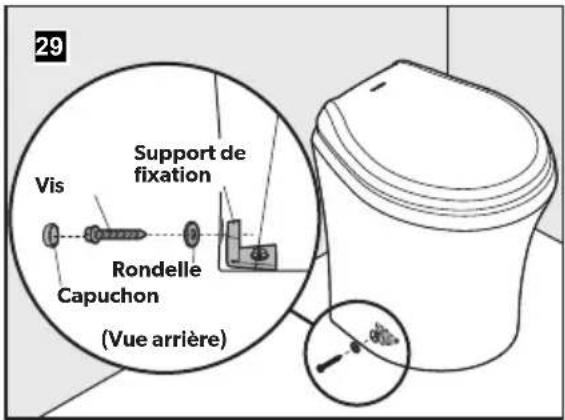 29 Vis Support de fixation Rondelle Capuchon (Vue arrière)