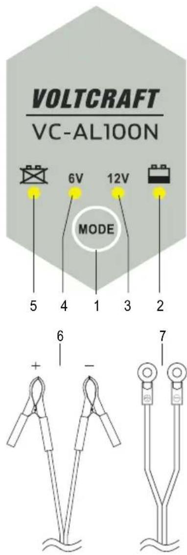 VOLTCRAFT VC-AL100N - Operating elements - 1