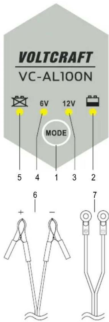 VOLTCRAFT VC-AL100N - Éléments de fonctionnement - 1