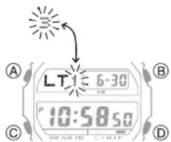 CASIO G-Shock GX-56 - - Réglage de la durée de l'éclairage - 2